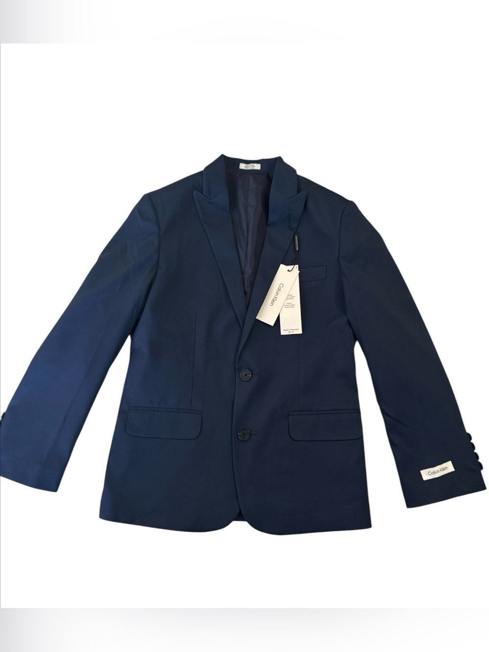 Calvin Klein Boy Navy Two-Button Suit Jacket & Trousers size 10 - Picture 3 of 7
